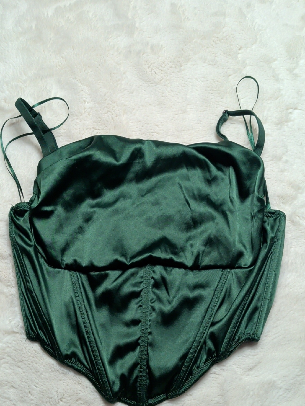 Urban Outfitters Satin Dark Green Bustier Camisole